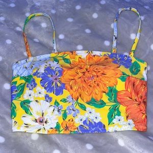 Aerie bikini top. Size med. Color yellow floral print.
